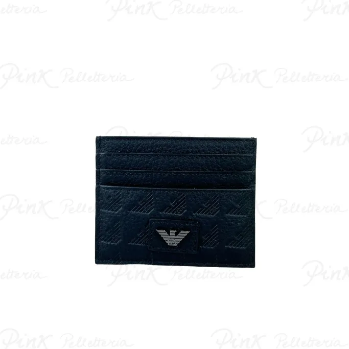 -EMPORIO ARMANI New Minorca Man Portacarte Logato. YEM320 YQ67I 80001 Nero