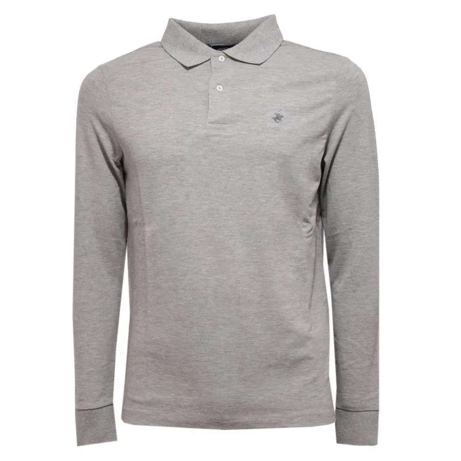 4004K polo uomo BEVERLY HILLS POLO CLUB grey cotton polo t-shirt man