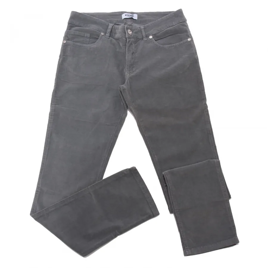 5663AE pantalone bimba girl MOSCHINO grey corduroy cotton trousers kids