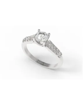 Anelli in oro bianco 18k con diamante naturale 0.90 carati SG15000