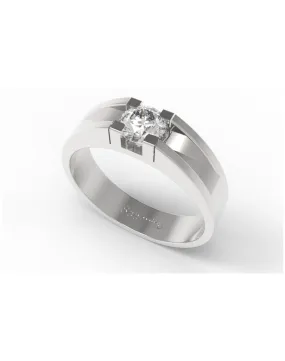 Anello Solitario di Matrimonio oro bianco diamante 0.45 carati SG66850