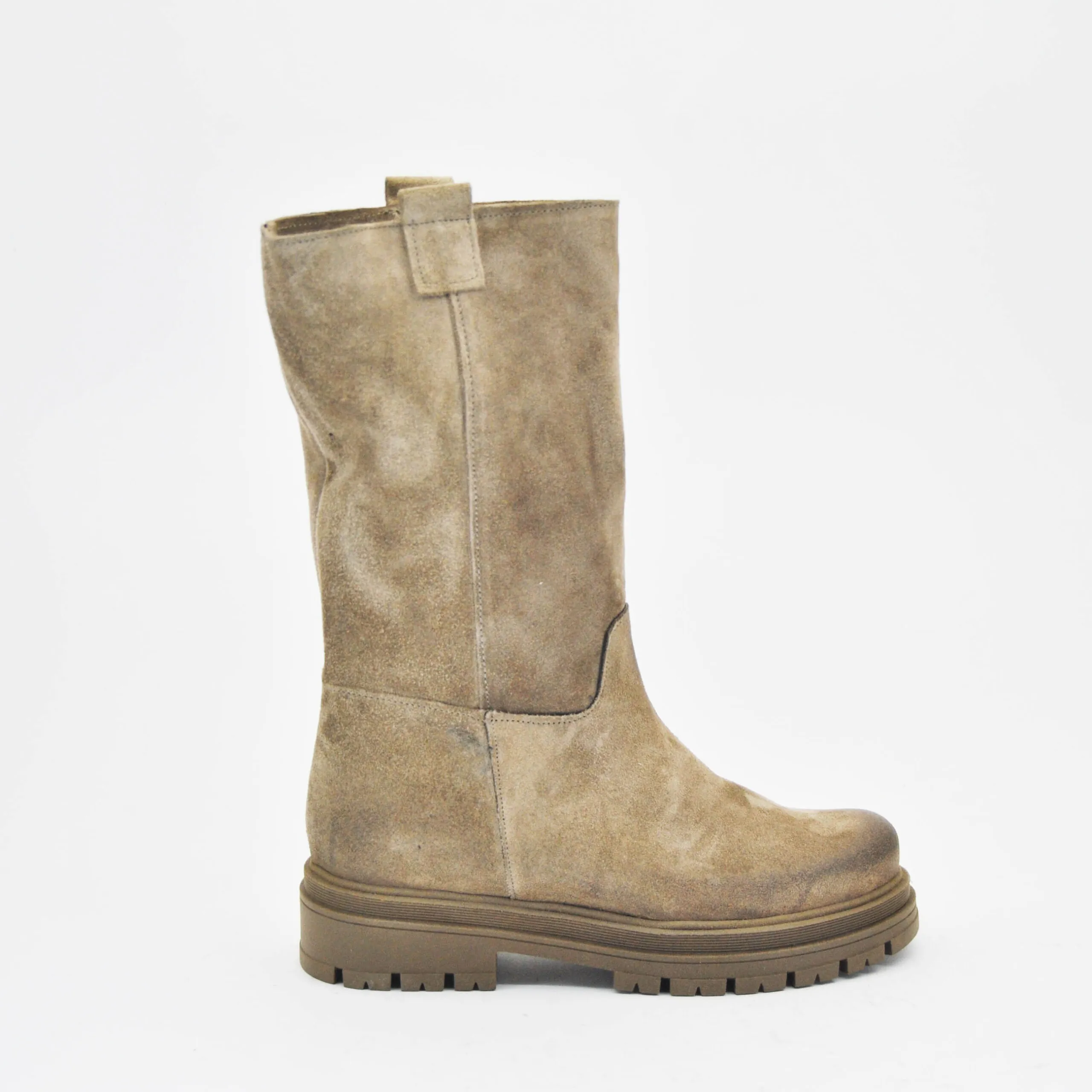 Anna Calzature Stivale 3/4 in suede con fondo light col. taupe