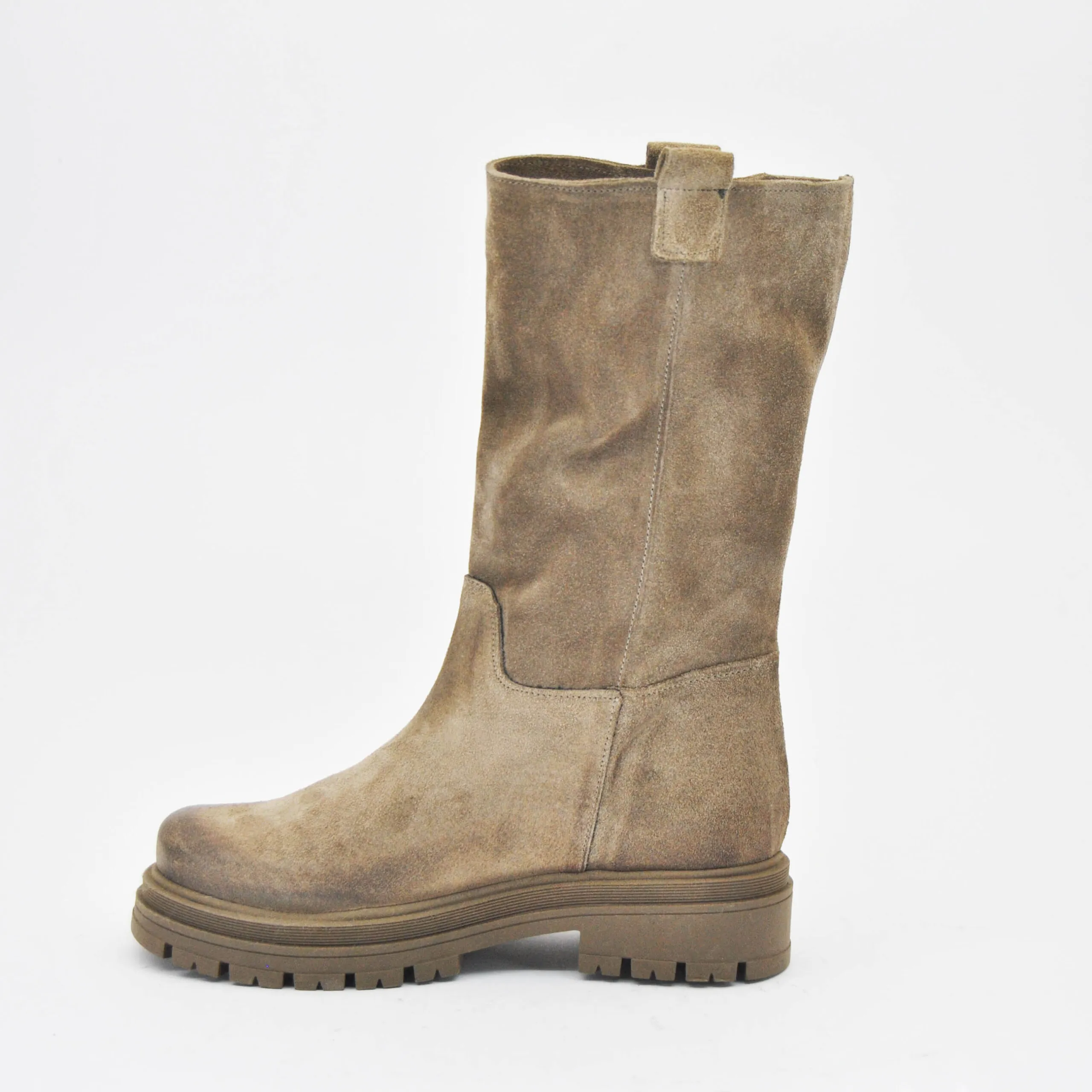 Anna Calzature Stivale 3/4 in suede con fondo light col. taupe