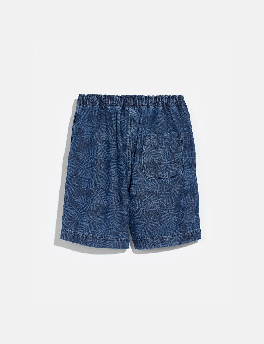 bermuda will stampa jeans dark blue