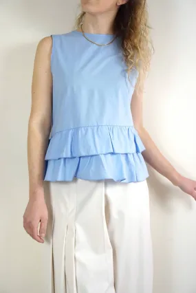 Blusa azzurra in cotone | Carla Montanarini