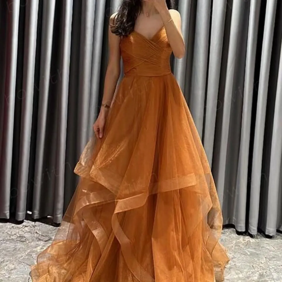 Bowith Abito da sera in tulle Abiti da festa gonfi per le donne Abiti maxi eleganti dalla linea A per abiti da occasione formale
