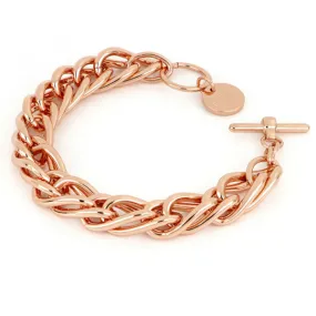 Bracciale in bronzo rosa con catena spiga