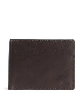  Braun Büffel Arezzo RFID Portafoglio pelle di vacchetta finemente grana marrone  