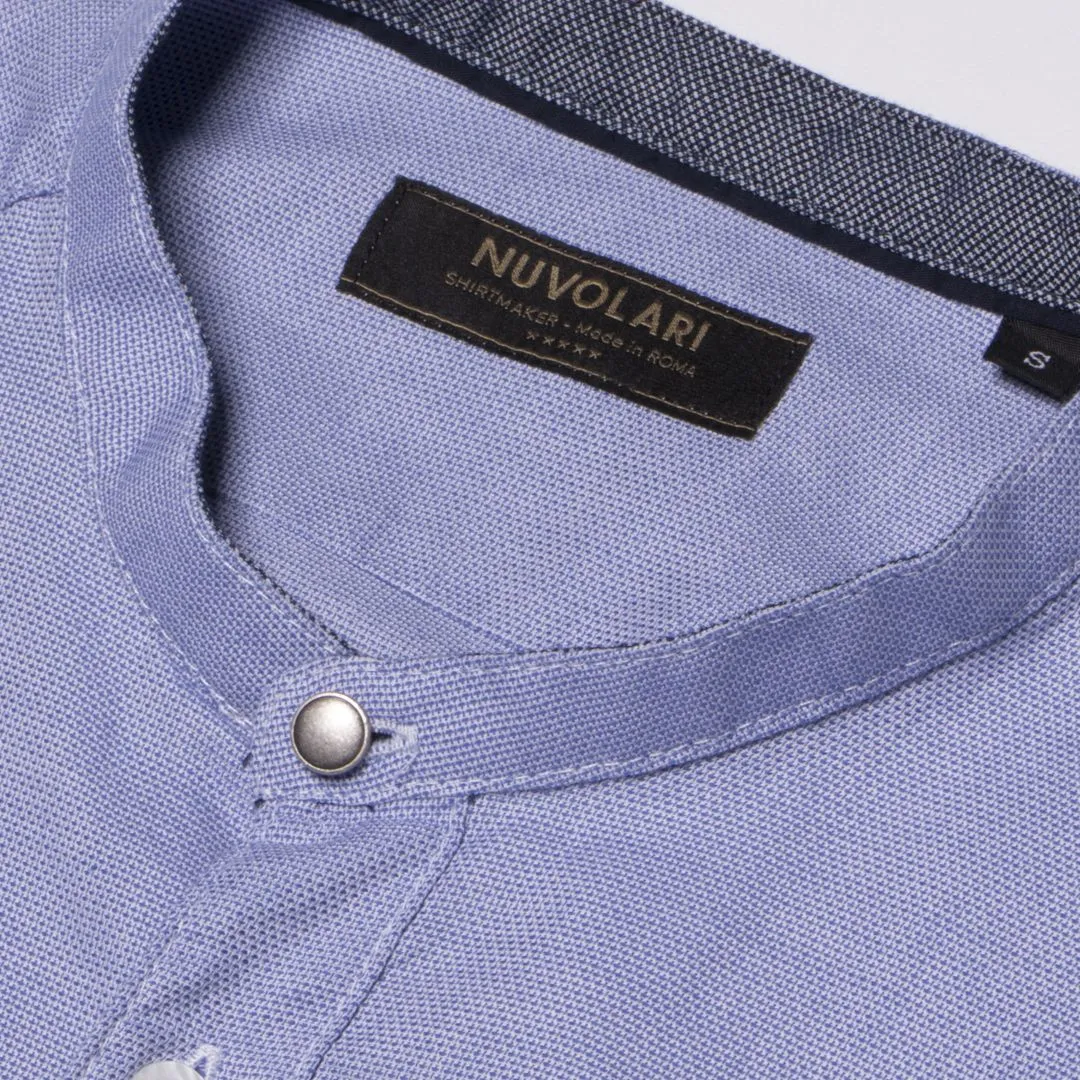 CAMICIA COLLO COREANA BELL AZZURRA