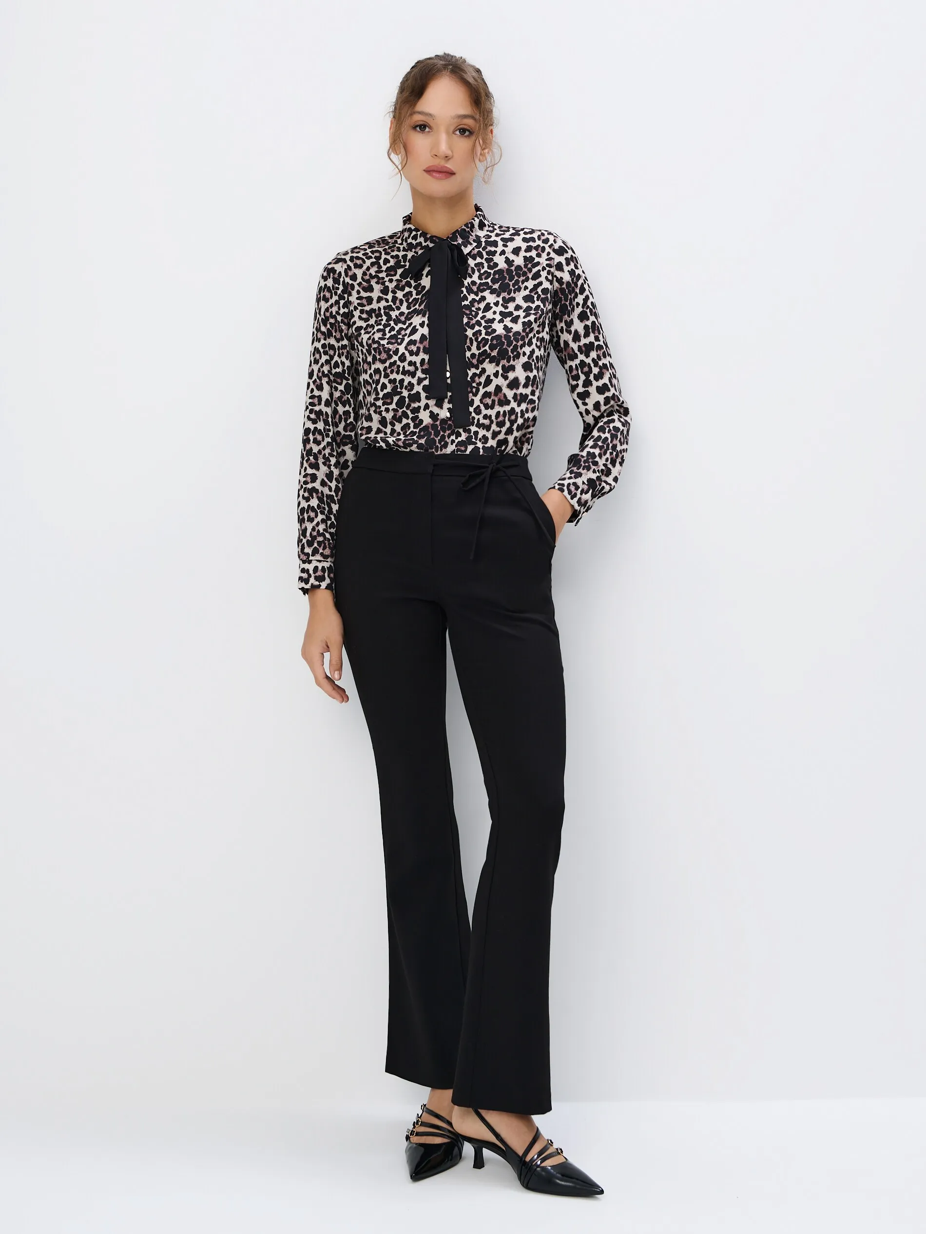 Camicia con motivo leopardato