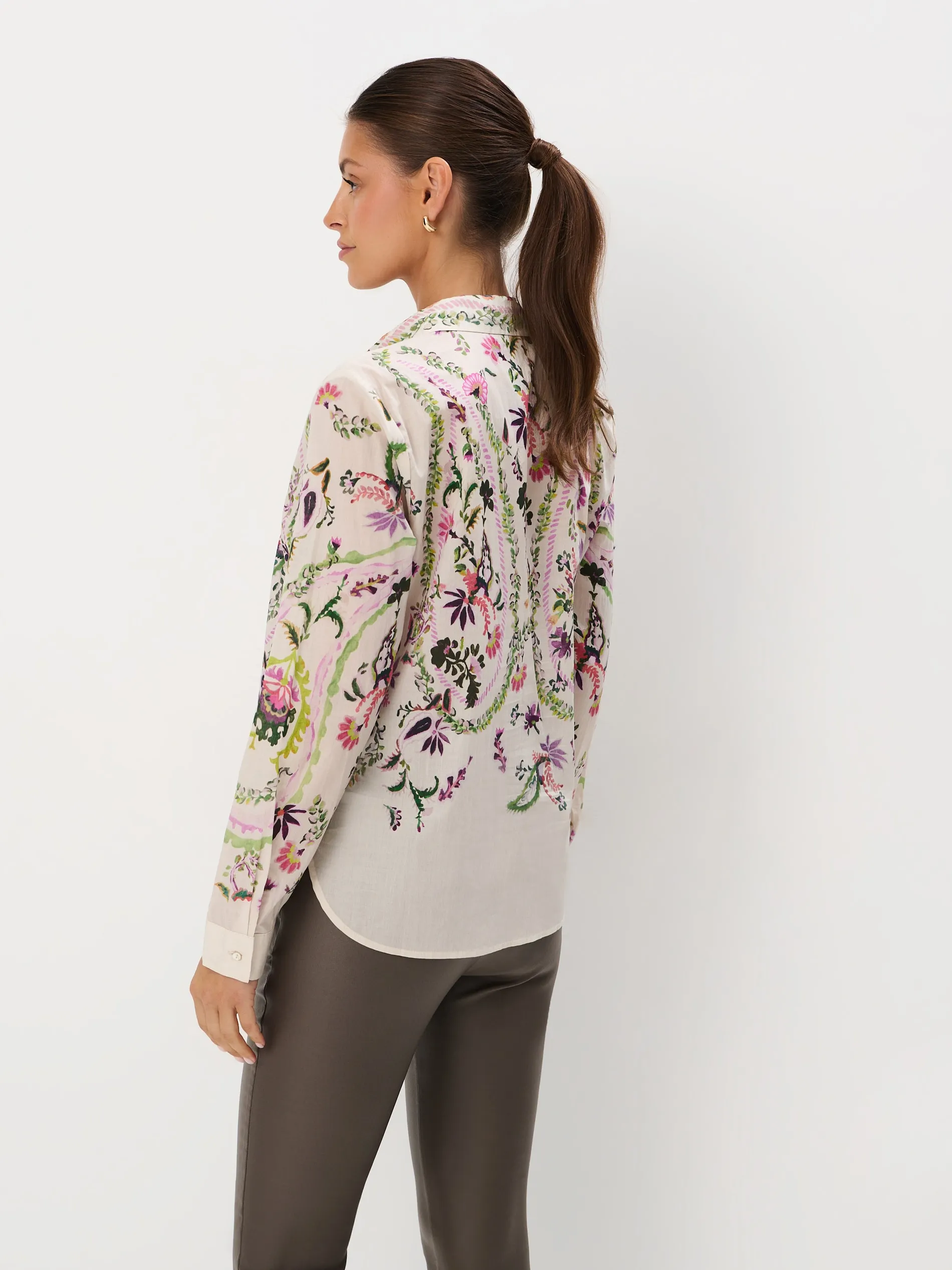 Camicia in misto cotone floreale