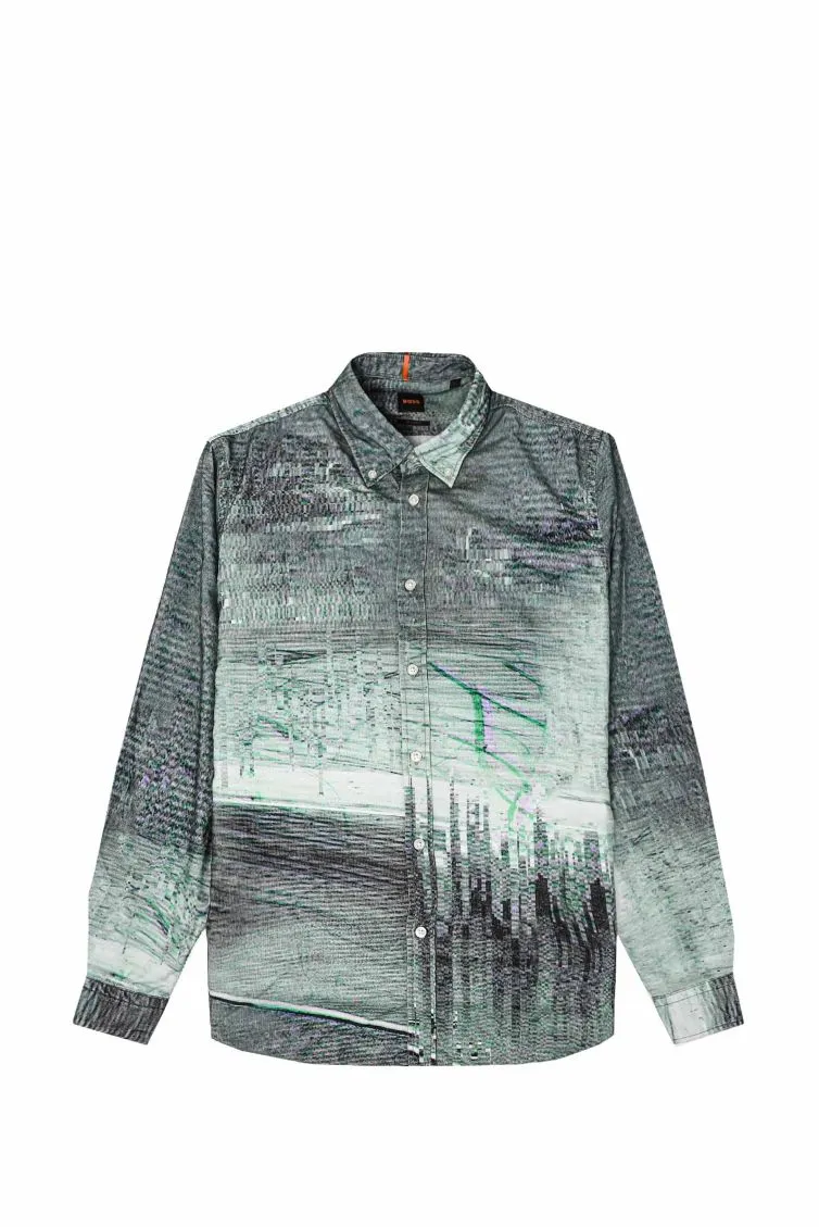 CAMICIA UOMO BOSS OPEN GREEN