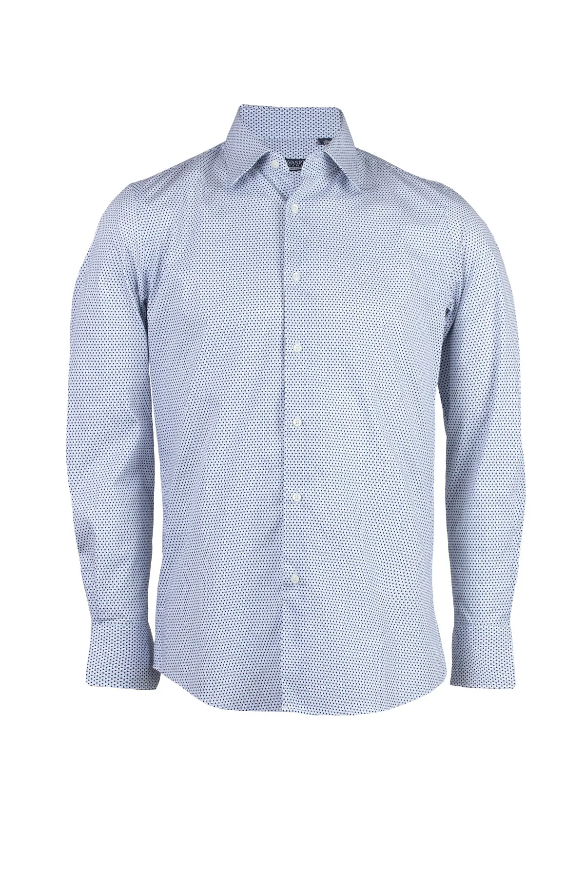 Camicia uomo con microfantasia a contrasto