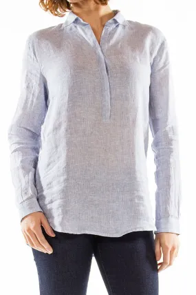 Carrera  ---------    ------------Blusa in lino 100% - Azzurro