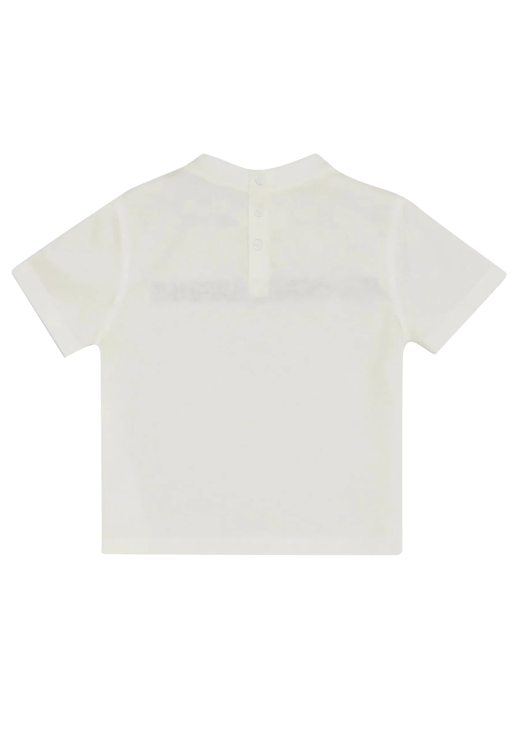 Emporio Armani T-Shirt neonato bianca con logo a contrasto