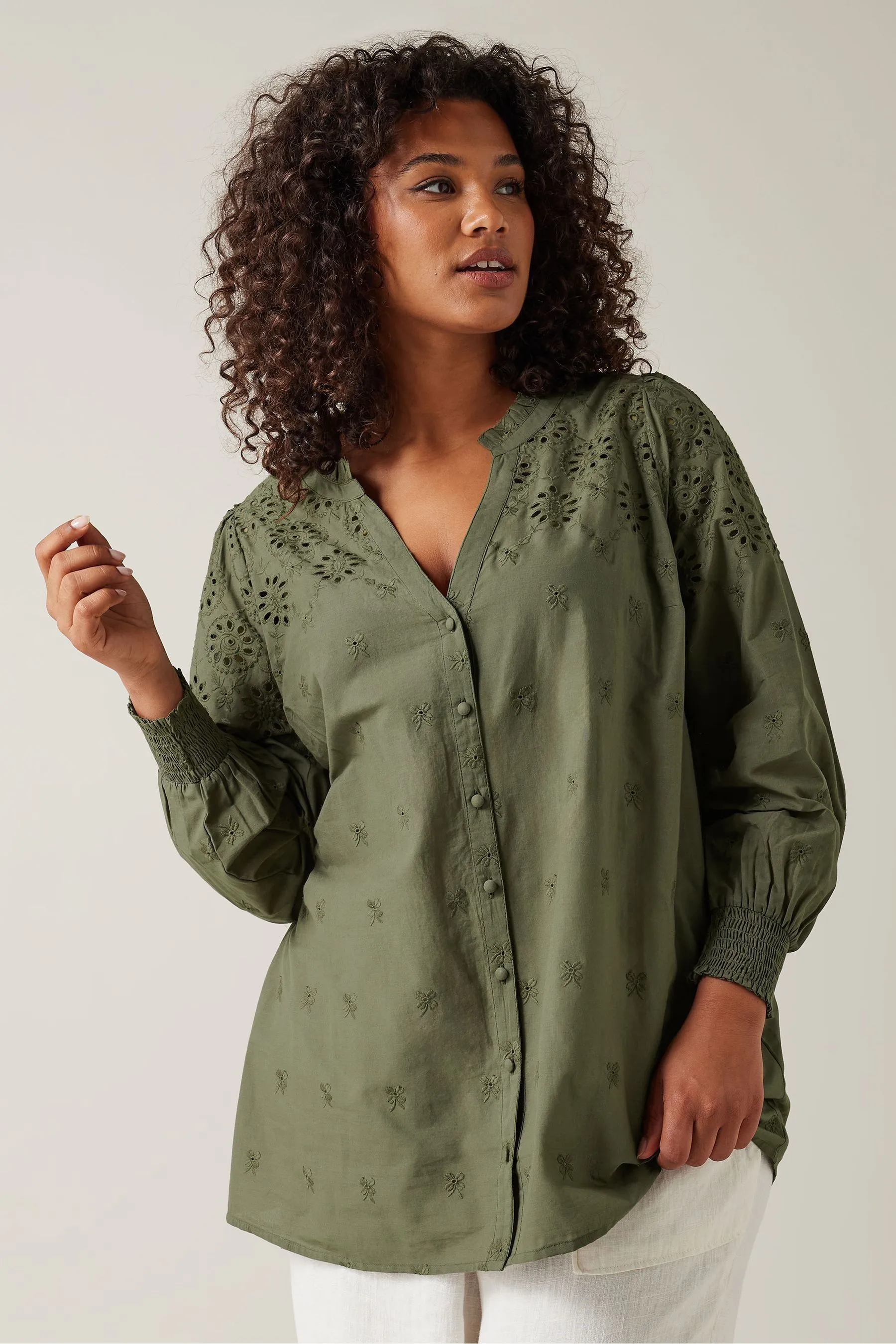 Evans Broderie 100% Cotone Blusa    