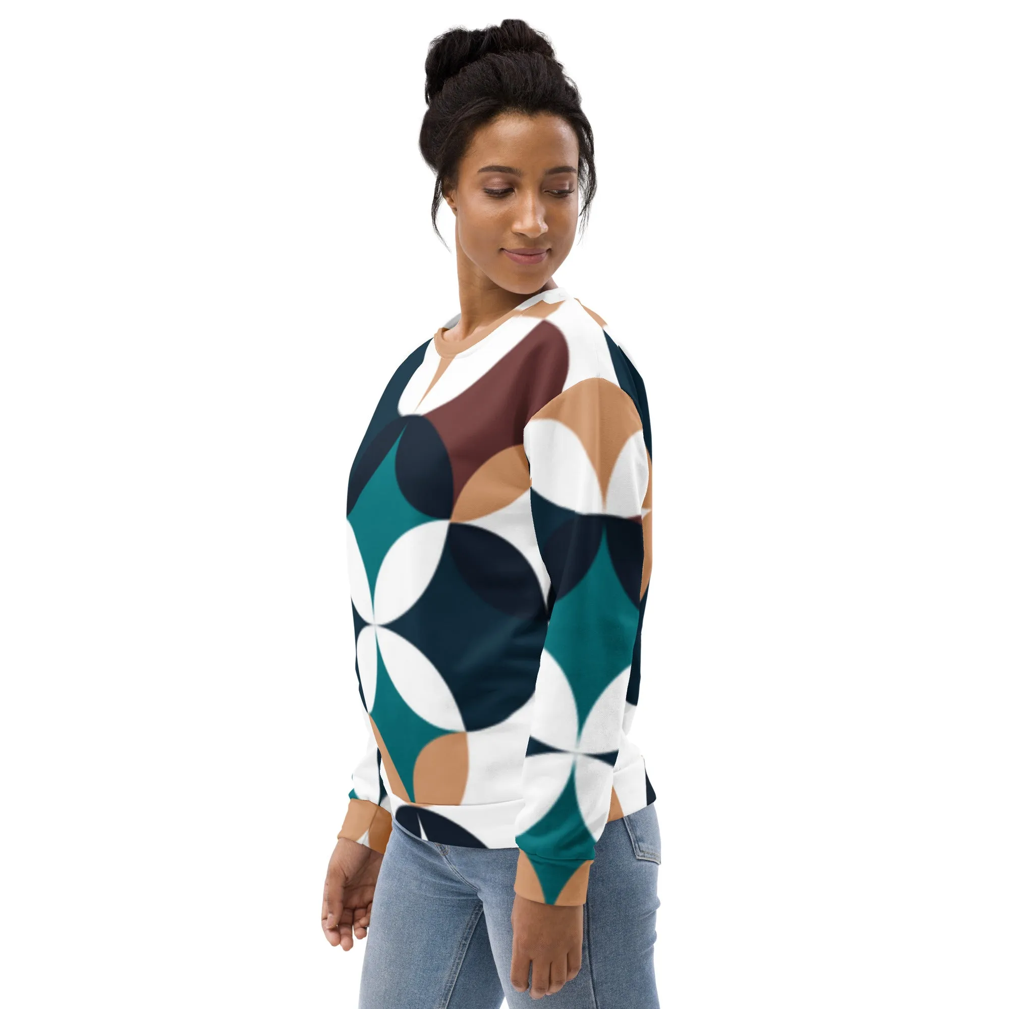 Felpa unisex con cerchi colorati sovrapposti