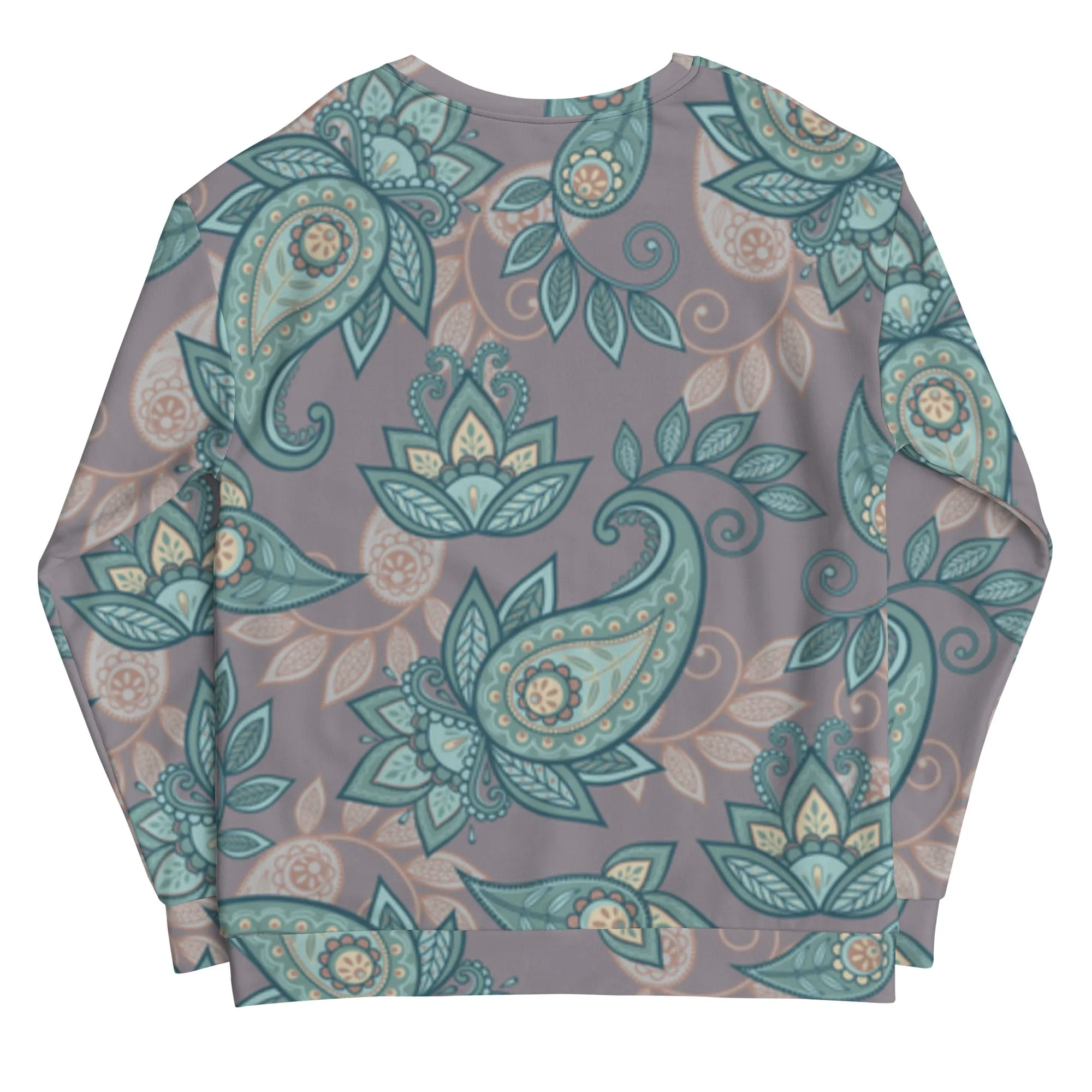 Felpa unisex con fiori astratti verdi