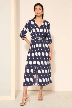 Friends Like These - Abito chemisier midi Con cintura Scollo a V con fibbia