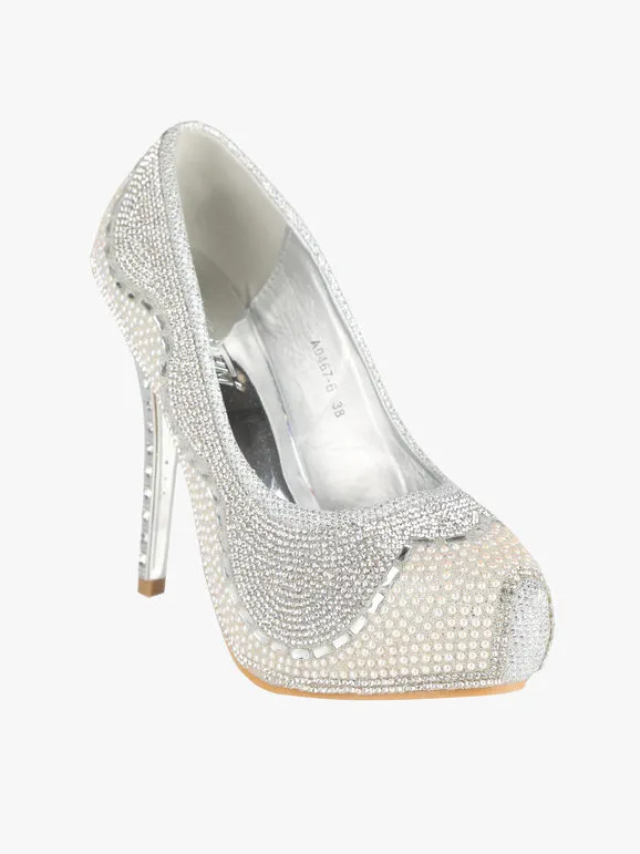 Hdluum Décolleté femme avec paillettes et strass