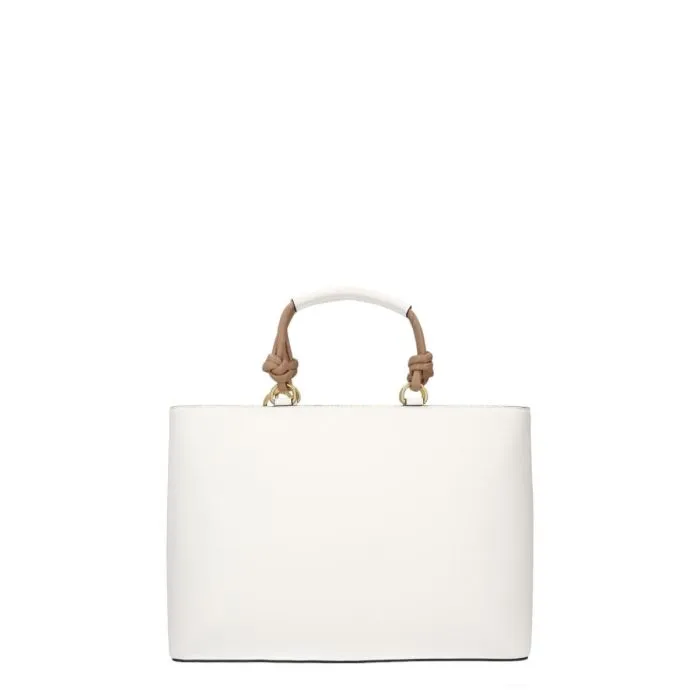 Liu Jo Shopping Bag Manico Con Intreccio E Tasca Bianco