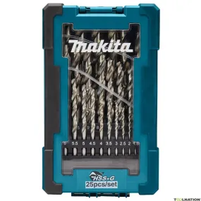 Makita Accessori D-67555 Set di punte per metallo da 25 pezzi HSS-G
