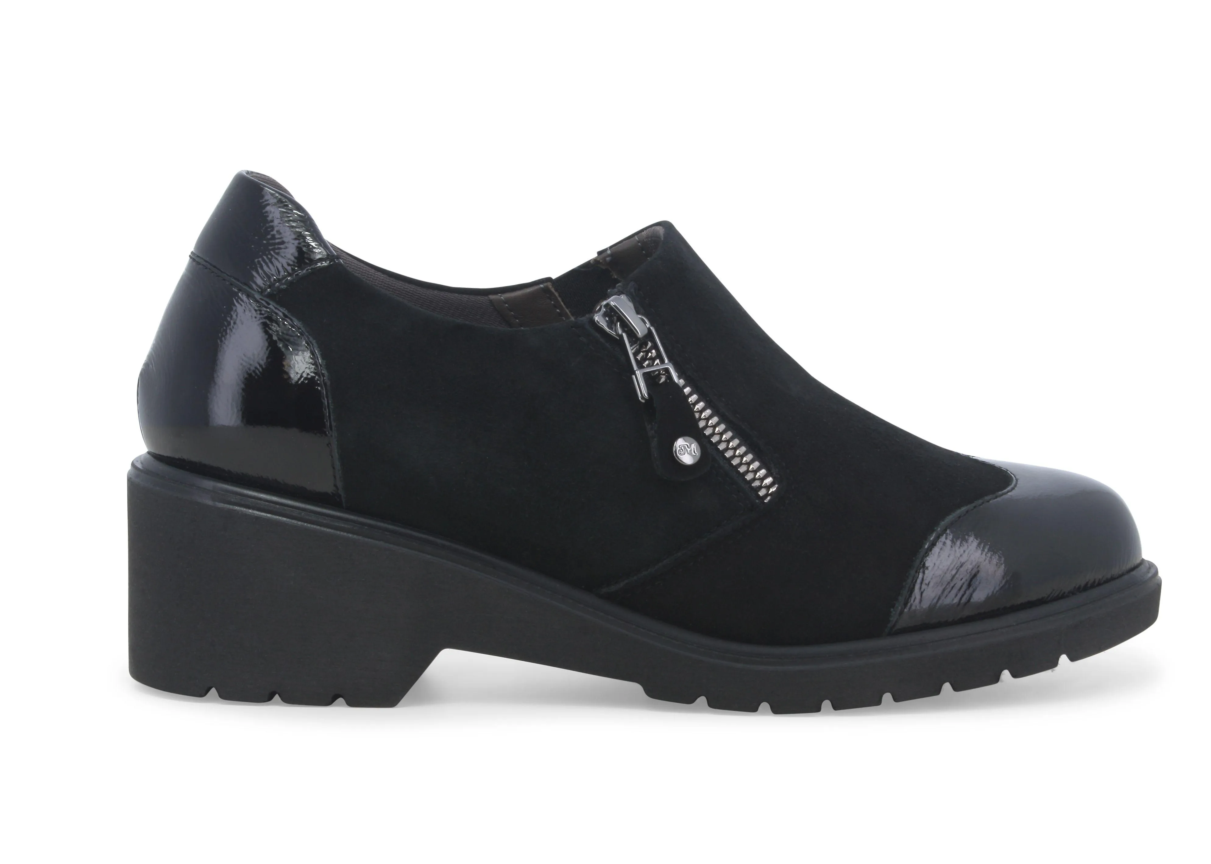 Melluso Mocassino donna in vernice e camoscio nero r35735w