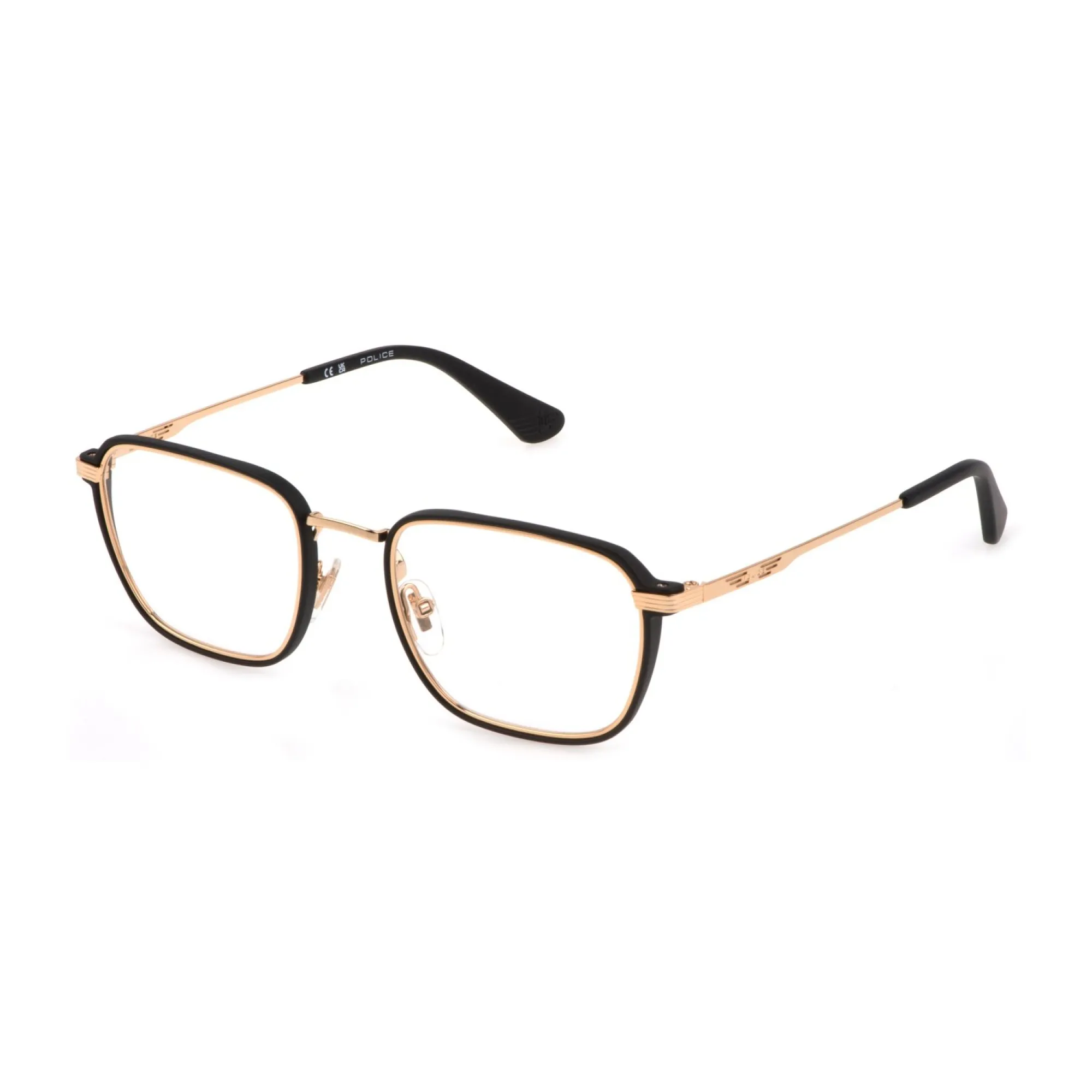   Police VPLG76 - 0300 Oro Rosa Lucido Totale | Occhiale Da Vista Uomo 