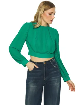 RELISH Blusa corta plissettata