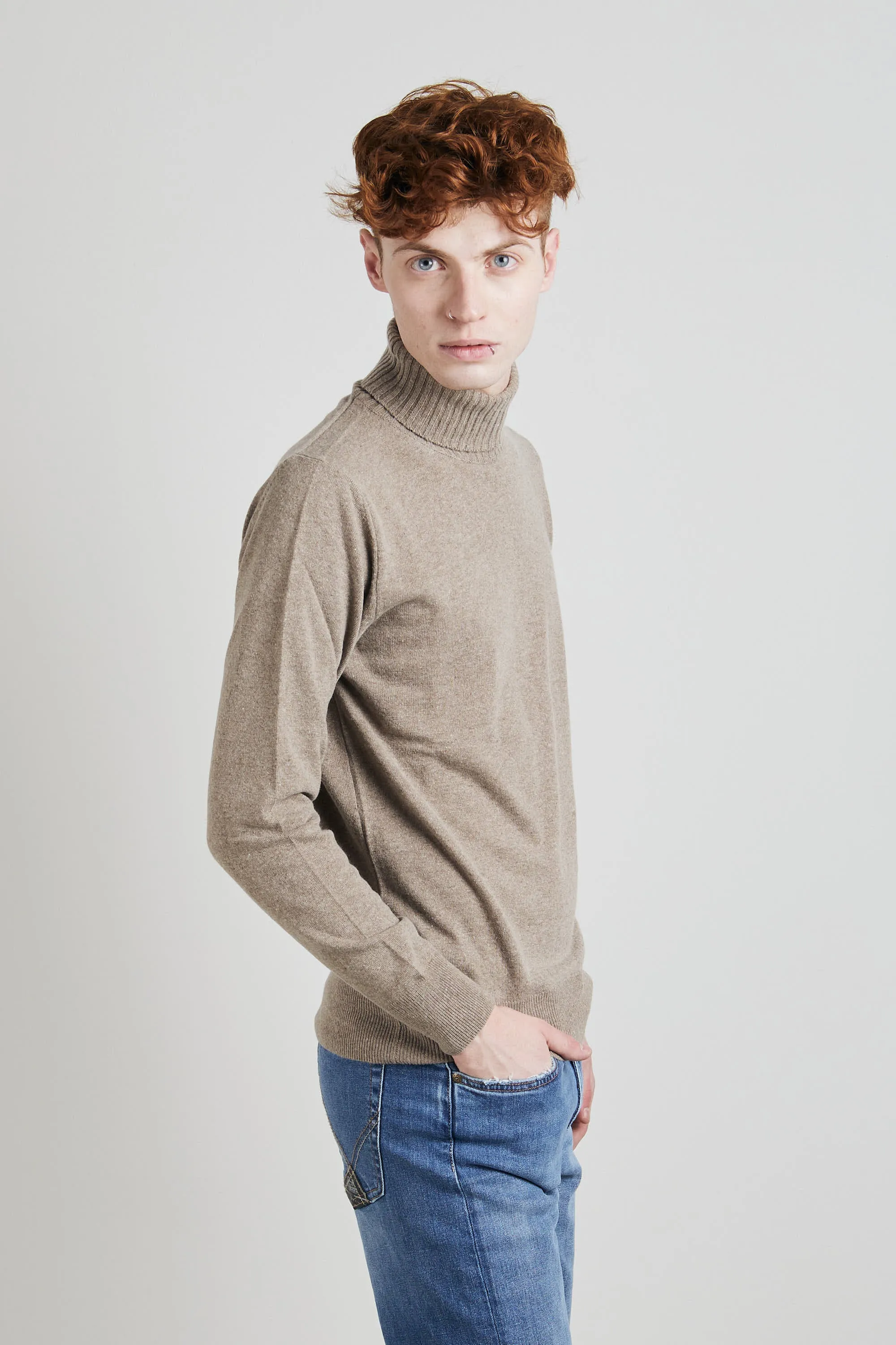 Roy Roger's Turtle Neck Wool&ws Fin. 12 Beige Uomo