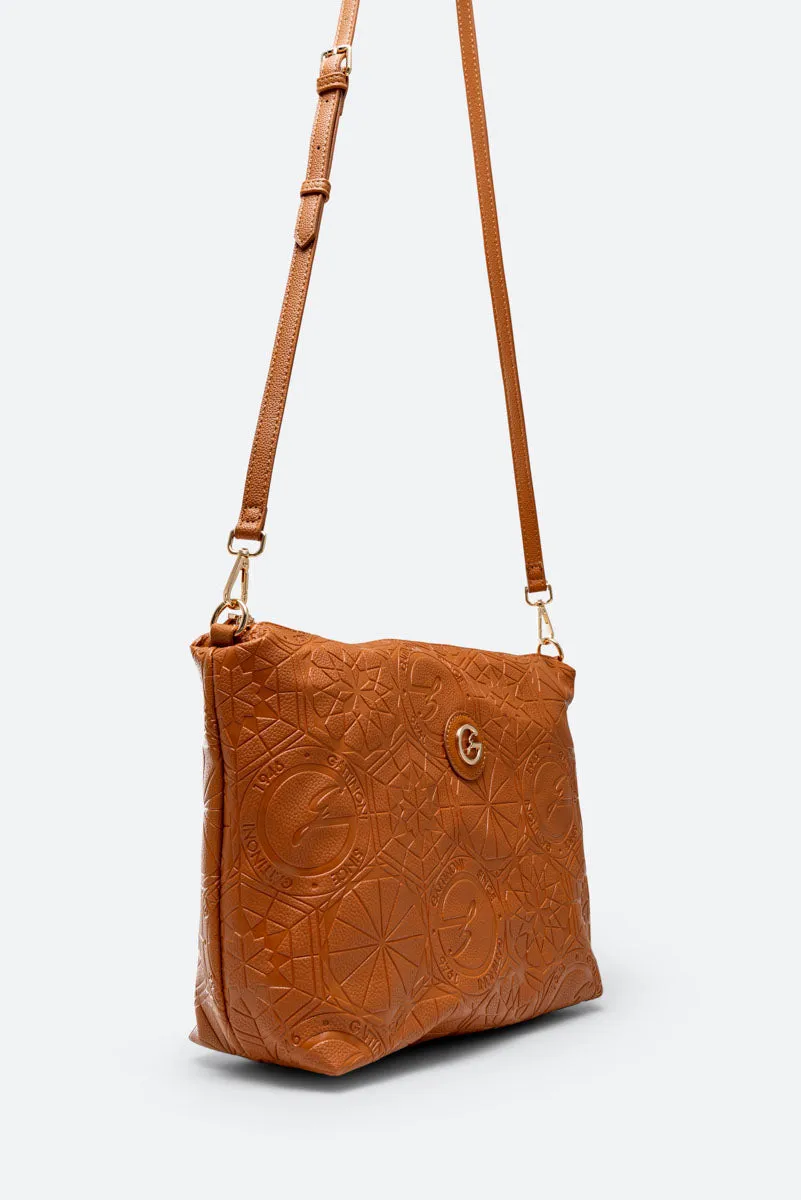 Shopping Bag Marrone Reversible Teodosia Embossed Large