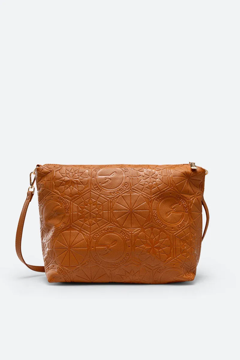 Shopping Bag Marrone Reversible Teodosia Embossed Large