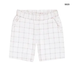 Short a quadri beige per neonato