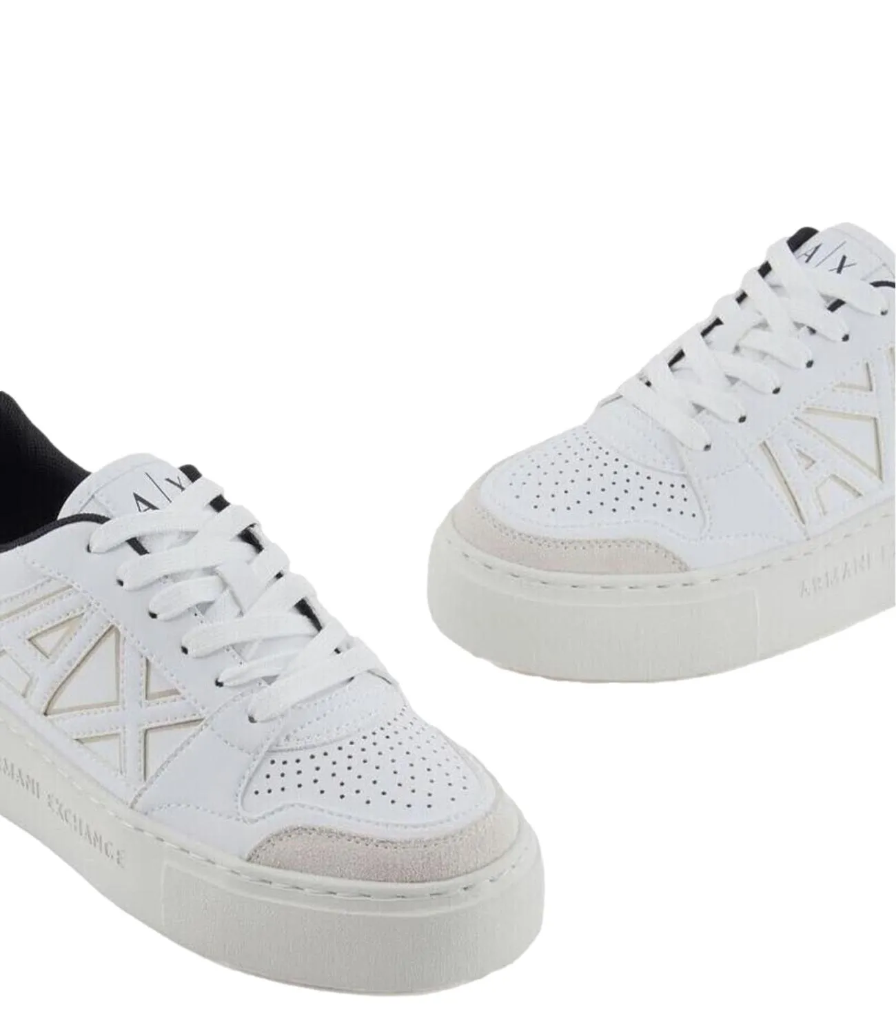 Sneakers donna bianca AX in pelle bianca