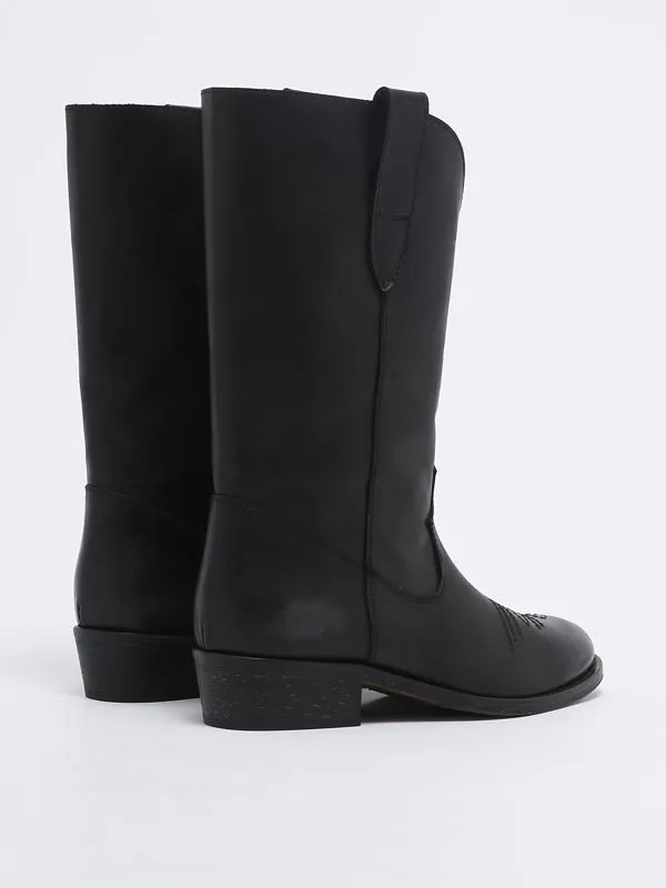 Stivale donna Via Roma 15 Malibu in pelle Nero