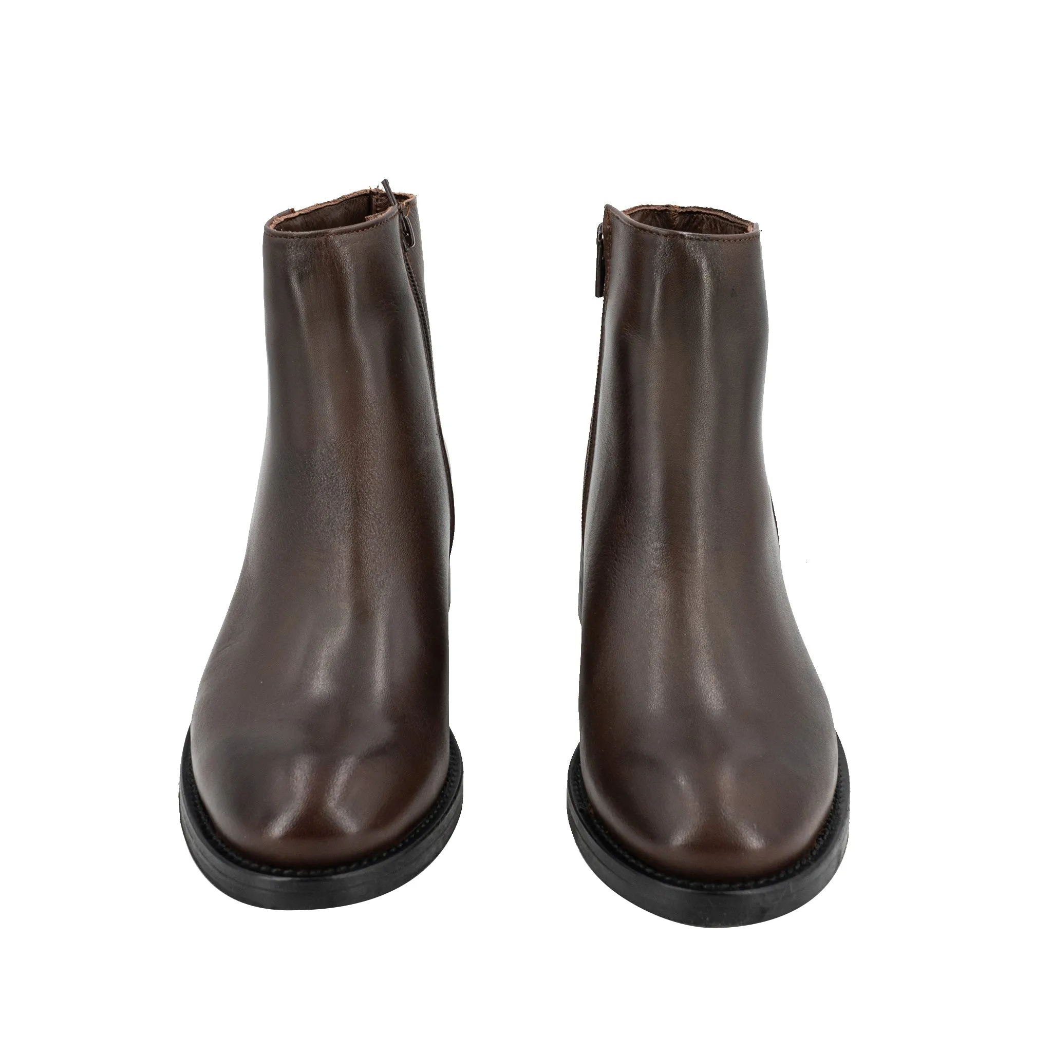 Stivaletto Donna marrone con zip e tacco