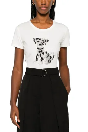 T-shirt con Paillettes e Glitter