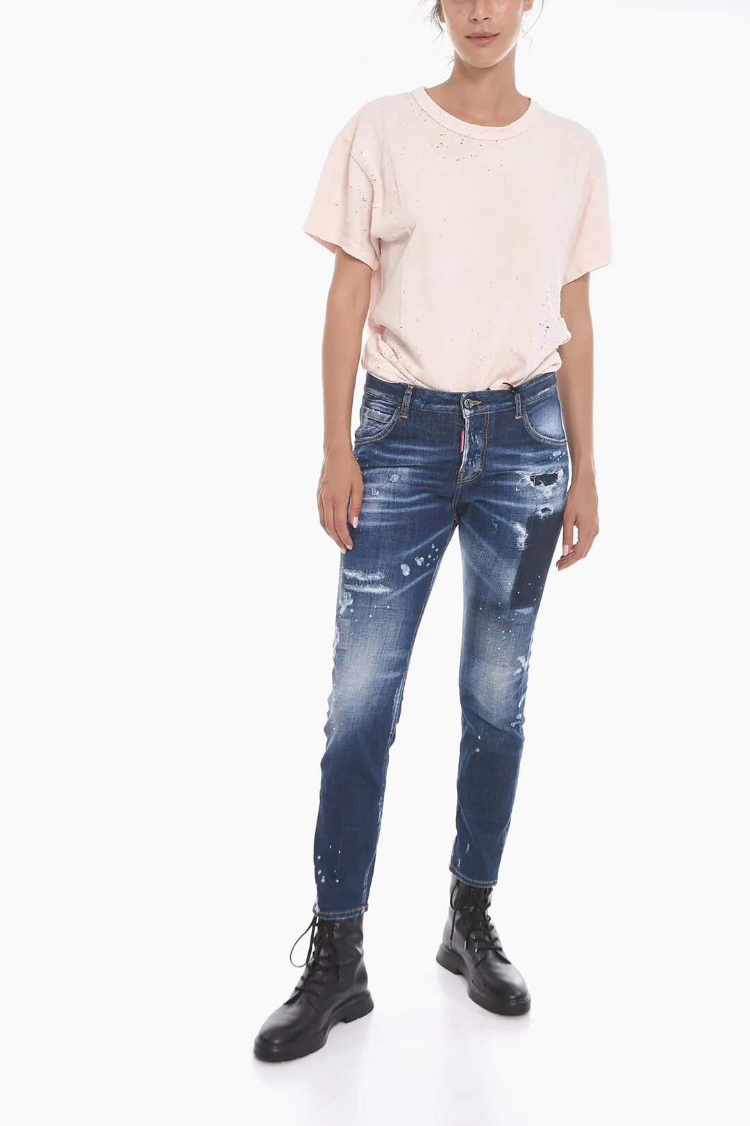TWINPHONY Jeans COOL GIRL FIT con Effetto Schizzi 14cm